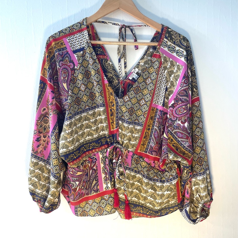 Vibrant‎ Paisley Patchwork Blouse